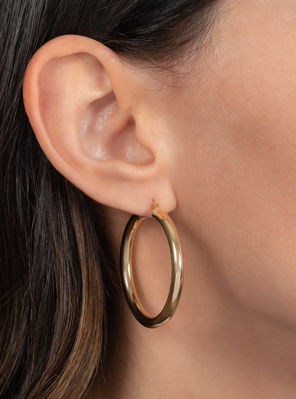 Zoe Lev 14K Gold Large Thick Hoop Earrings