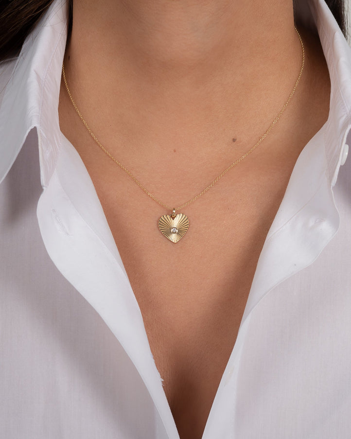 Zoe Lev Small One Love Heart Pendant