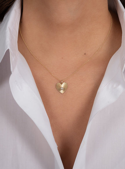 Zoe Lev Small One Love Heart Necklace