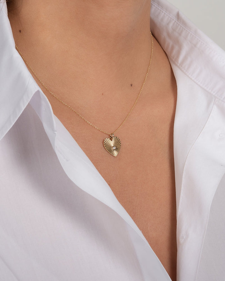 Zoe Lev Small One Love Heart Necklace