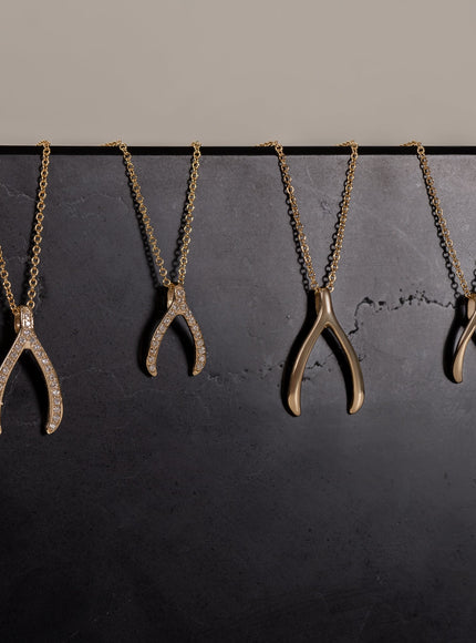 Zoe Lev 14K Gold Wishbone Pendant