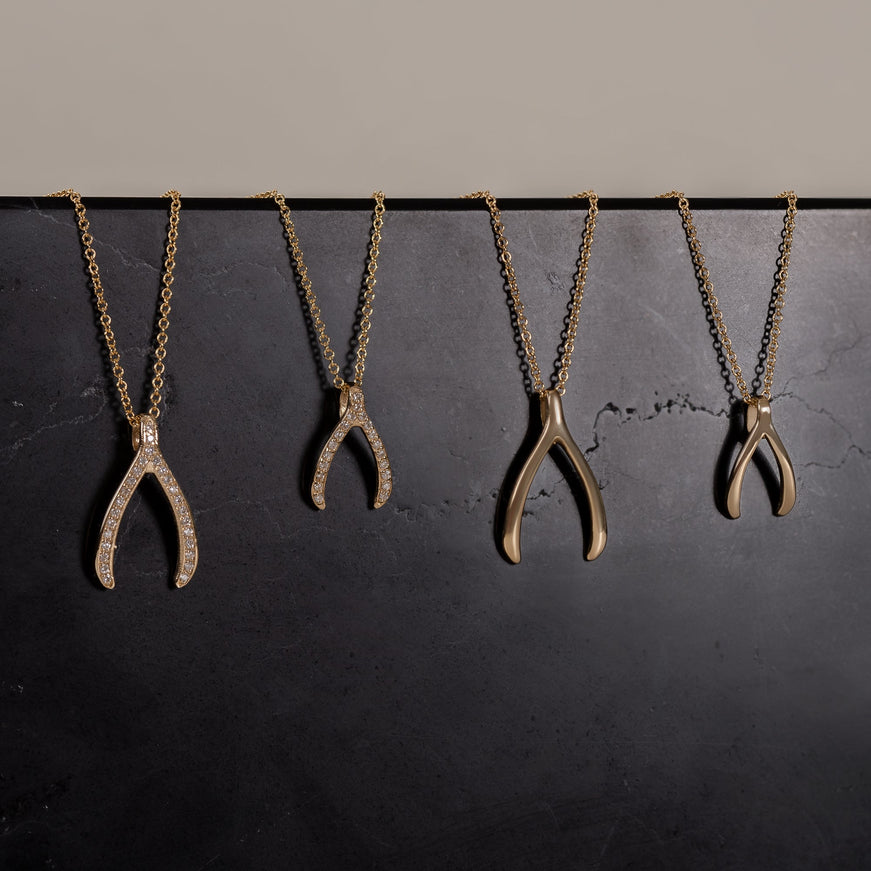 Zoe Lev 14K Gold Wishbone Pendant
