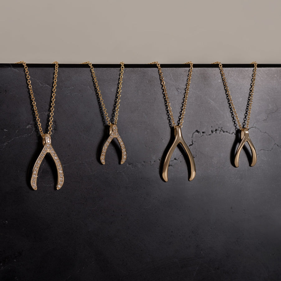 Zoe Lev 14K Gold Wishbone Pendant