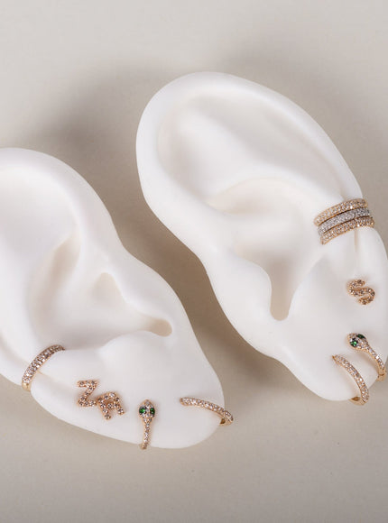 Zoe Lev Diamond Snake Huggie Earrings