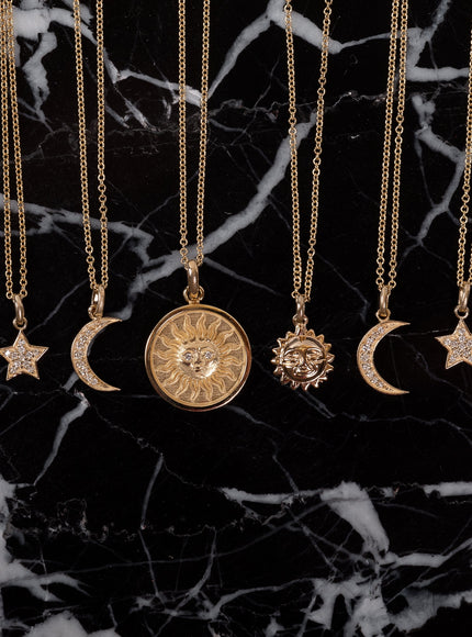 Zoe Lev Diamond Moon Necklace