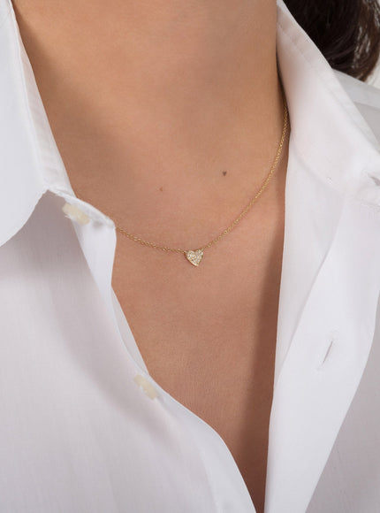 Zoe Lev Diamond Heart Necklace