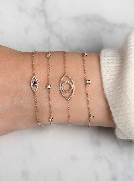 Zoe Lev 14K Gold Diamond Station Bracelet
