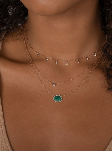 Zoe Lev Diamond Emerald Necklace