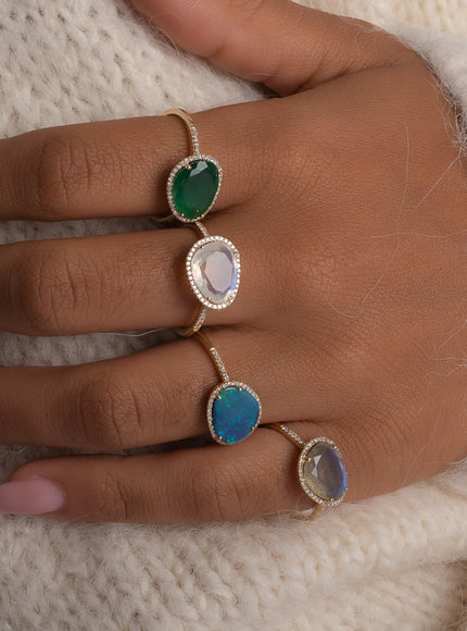 Zoe Lev Diamond Emerald Ring