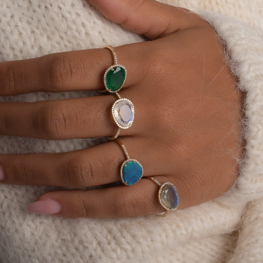 Zoe Lev Diamond Opal Ring