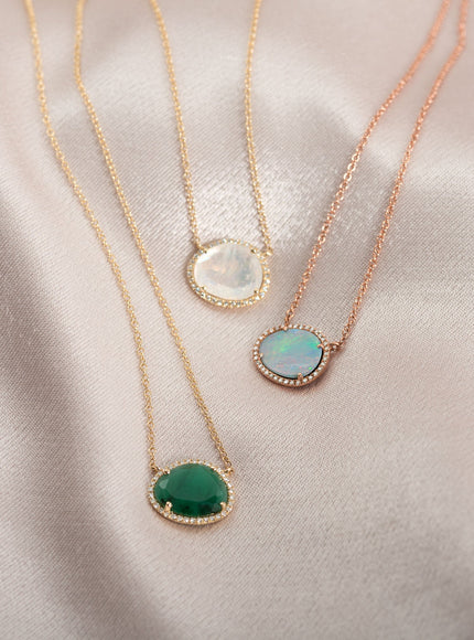 Zoe Lev Diamond Emerald Necklace