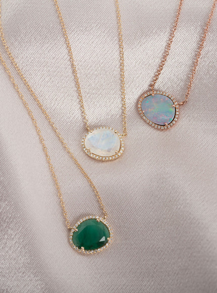 Zoe Lev Diamond Moonstone Necklace