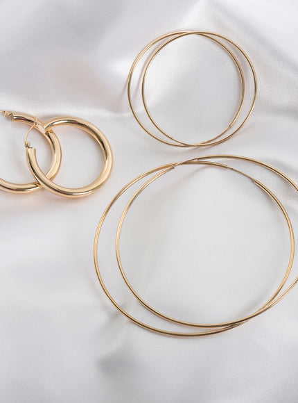 Zoe Lev 14K Gold Medium Thick Hoop Earrings