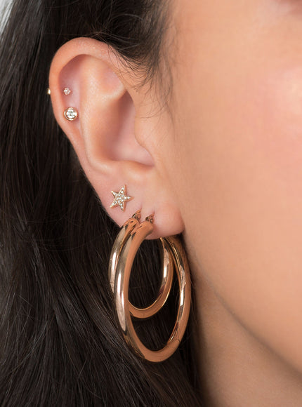 Zoe Lev 14K Gold Large Thick Hoop Earrings