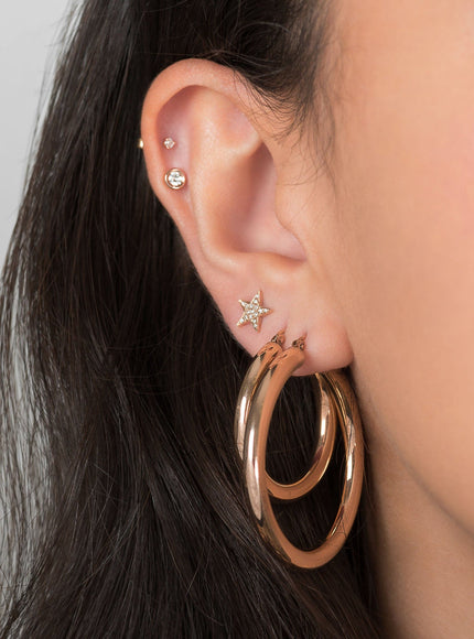 Zoe Lev 14K Gold Medium Thick Hoop Earrings