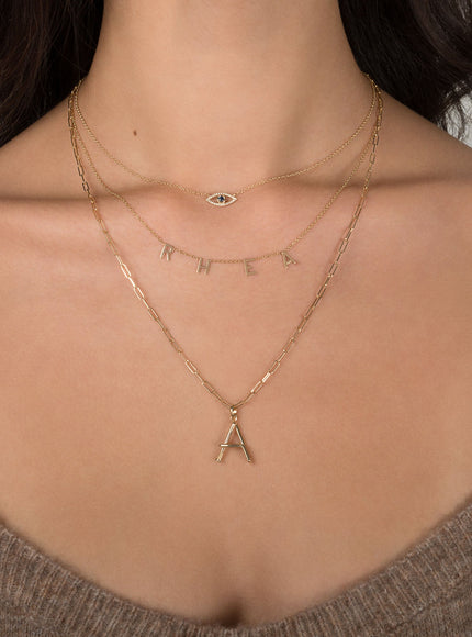 Zoe Lev Diamond and Sapphire Evil Eye Necklace