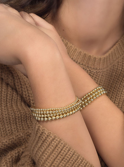 Zoe Lev 3mm Gold Bead Bracelet
