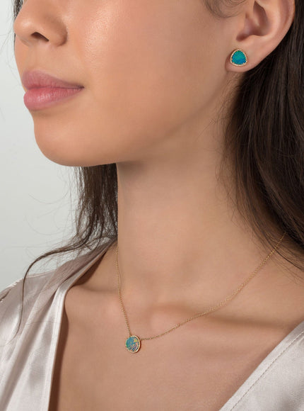 Zoe Lev Diamond Opal Stud Earrings