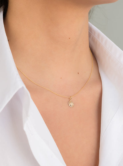 Zoe Lev 14K Gold Sun Necklace