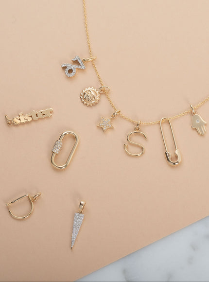 Zoe Lev 14K Gold Gemstone Carabiner