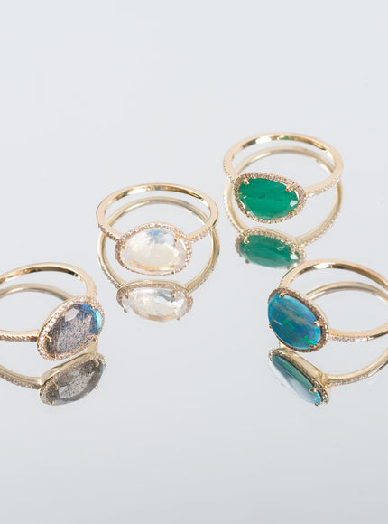 Zoe Lev Diamond Emerald Ring