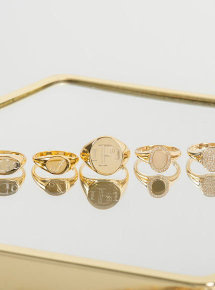 Zoe Lev Pave Diamond Signet Ring
