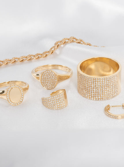 Zoe Lev Pave Diamond Signet Ring