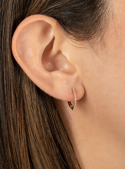 Zoe Lev Diamond Curve Huggie Earrings