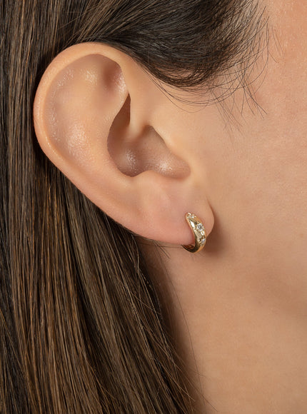 Zoe Lev Diamond Domed Starburst Huggie Earrings