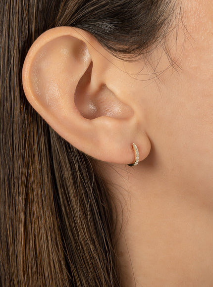 Zoe Lev Mini Diamond Huggie Earrings