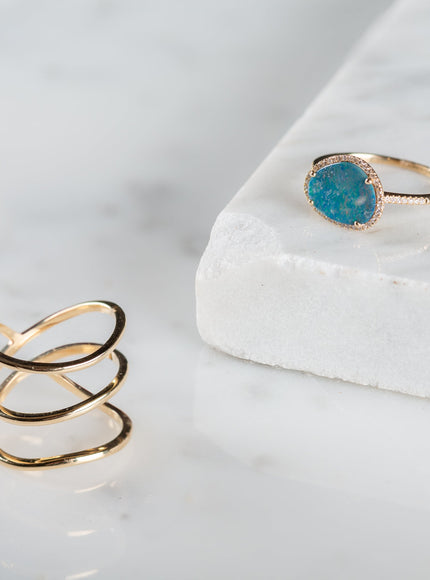 Zoe Lev Diamond Opal Ring