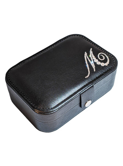 Crystal Monogram Travel Jewelry Box