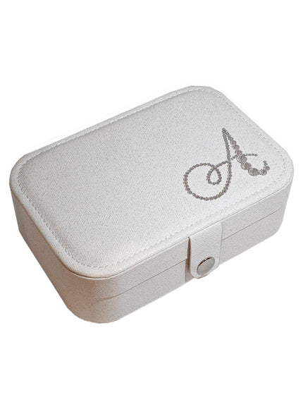 Crystal Monogram Travel Jewelry Box