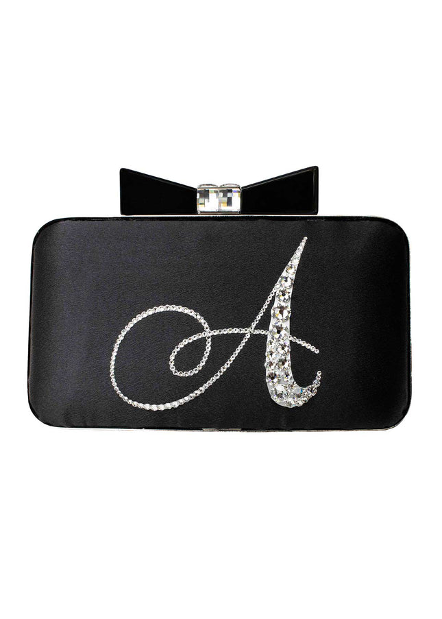 Ariel Taub Joy Crystal Initial Bow Clutch