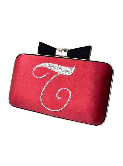 Ariel Taub Joy Crystal Initial Bow Clutch