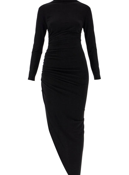 Norma Kamali asymmetric high-neck dress