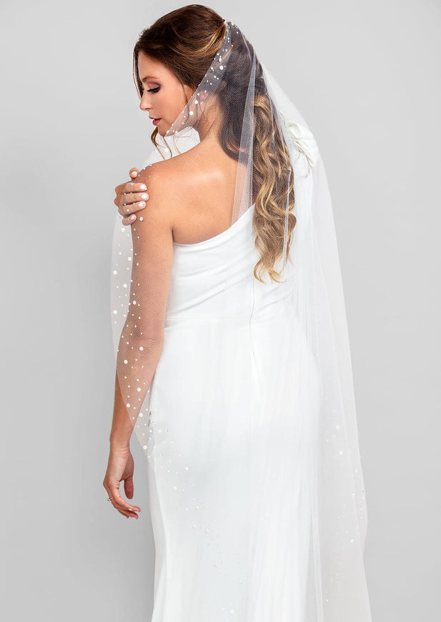 Kadence Pearl and Crystal Chapel Veil