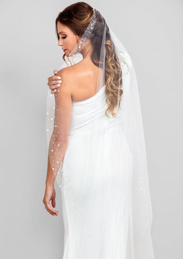 Kadence Pearl and Crystal Chapel Veil