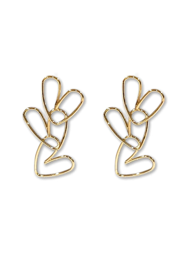 Kayla Triple Heart Earrings