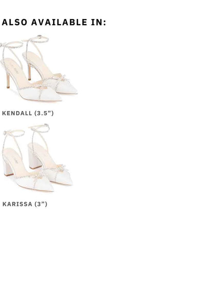 Bella Belle Karissa Ivory Crystal Bow Block Heel Bridal Shoe