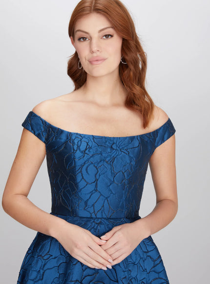 Anne Barge Kendra Mikado Off the Shoulder Gown