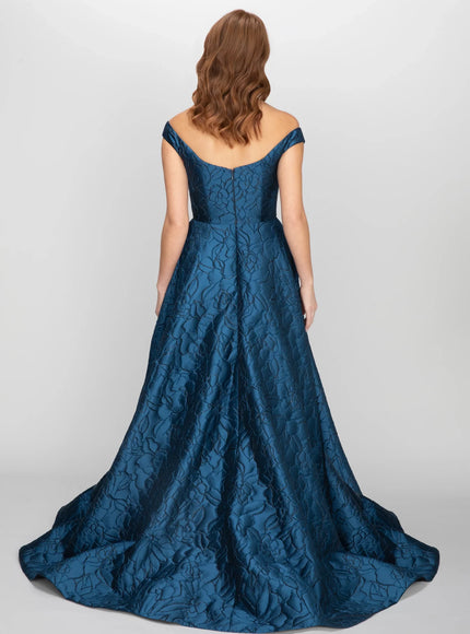 Anne Barge Kendra Mikado Off the Shoulder Gown