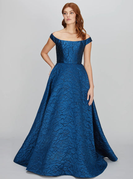 Anne Barge Kendra Mikado Off the Shoulder Gown