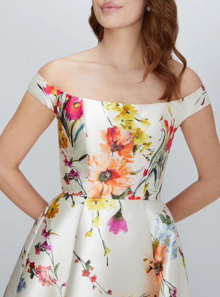 Anne Barge Kendra Mikado Off the Shoulder Gown