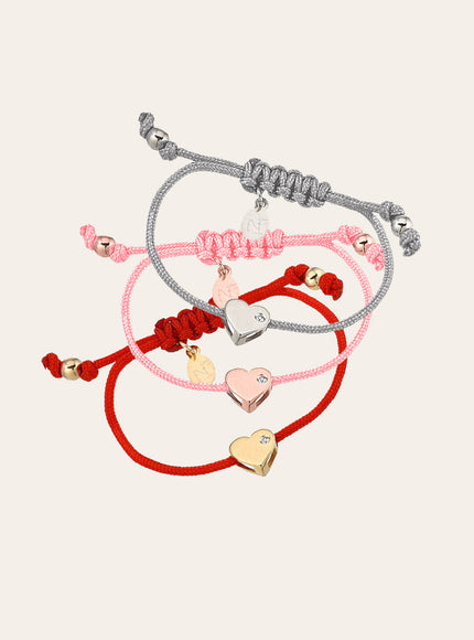 Zoe Lev Kids Heart with Diamond Fortune Bracelet