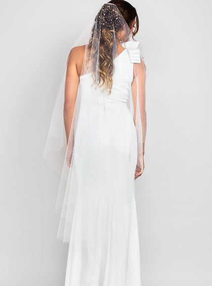 Kirsten Angel Waltz Veil with Heavy Pearl Top