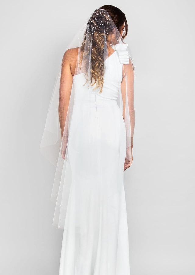 Kirsten Angel Waltz Veil with Heavy Pearl Top