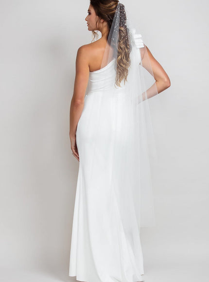 Kirsten Angel Waltz Veil with Heavy Pearl Top