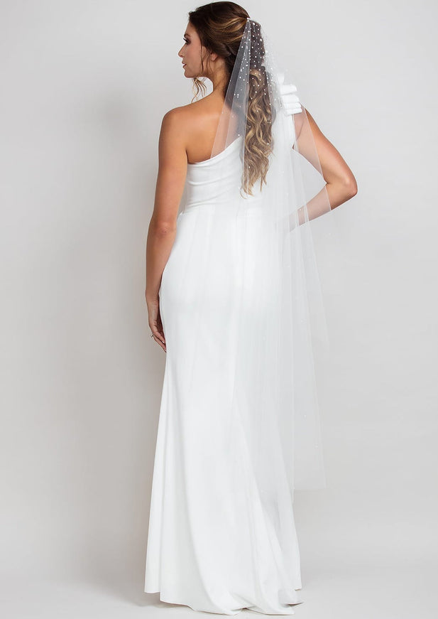 Kirsten Angel Waltz Veil with Heavy Pearl Top