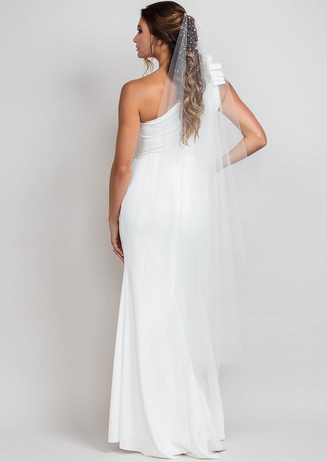 Kirsten Angel Waltz Veil with Heavy Pearl Top